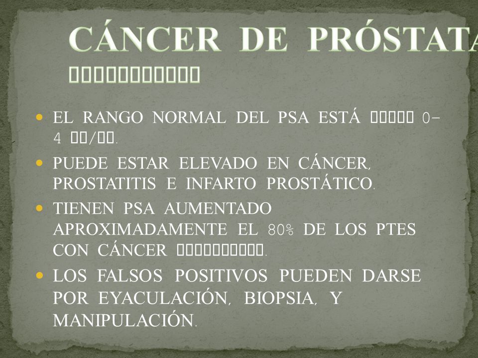 cáncer de próstata y rango de psara cáncer de próstata y rango de psara